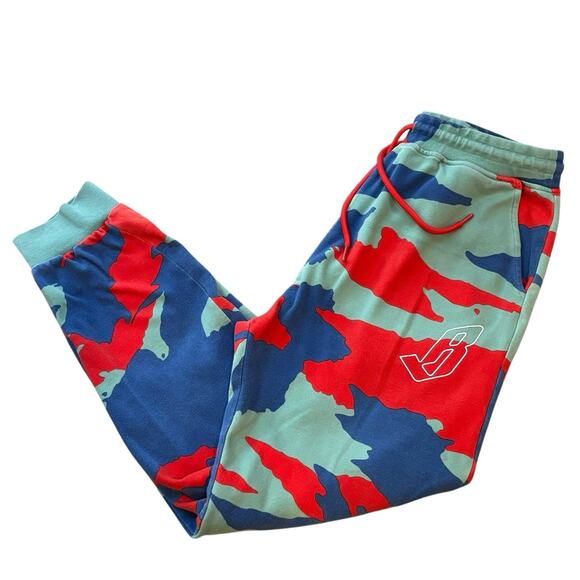 Billionaire Boys Club BBC Camo Joggers Terra Red/Blue/Green 871-2101 Men’s XXL - Picture 3 of 7